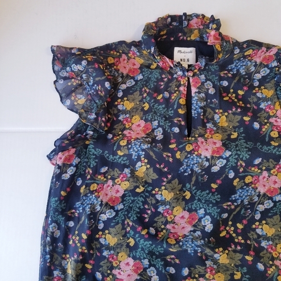 Madewell x No.6 | Silk Floral Ruffle‎ Dress size 8 - Picture 12 of 14